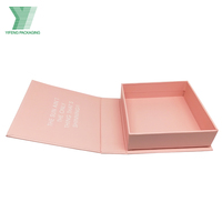Boîte à bijoux en papier rigide magnétique de luxe personnalisée, mini, petite, de couleur rose, avec logo doré