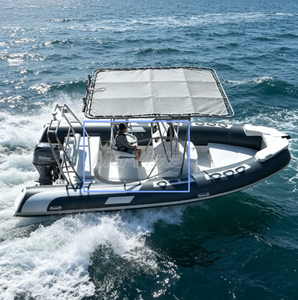 Barca a Console Centrale da 17 Piedi, Imbarcazione Semirigida in Vetroresina, Barca da Pesca Sportiva, Rib 520 - Product Image 1