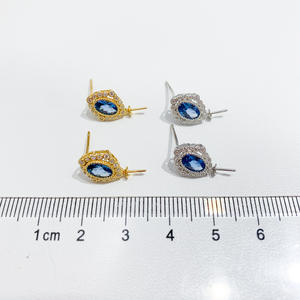 Accessoires en argent S925 pour perles DIY, perles de 9 à 15 mm, pierres précieuses, support vide, 22077, boucles d'oreilles pendantes tendance avec clous d'oreille, bijoux - Product Image 4