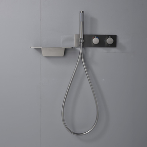 Juego de grifería gris con 3 funciones para el techo, sistema de ducha con ducha de mano - Product Image 2