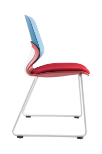 Chaise de bureau moderne et durable en plastique empilable avec cadre en métal sans roulettes pour l'école et le bureau à domicile - Product Image 3