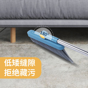 ชุดไม้กวาดพับได้พร้อมที่โกยผงแบบมีฟันขูด ขนแปรงขนาดกลาง ด้ามจับอะลูมิเนียม ที่โกยผงพลาสติก สำหรับทำความสะอาดบ้าน - Product Image 3