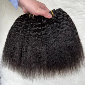 Hot Selling Natural Hair 4a 4b 4c Kinky Straight Clip In Hair Extensions 100% Menselijk Haar