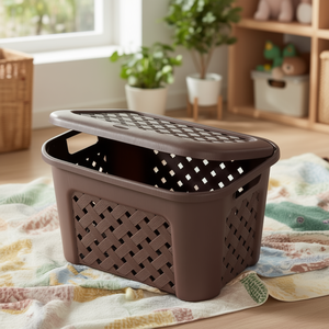 Cesta <b>plastica</b> con coperchio (43,5x33,5x26cm) ARIANNA Wengè 8105406909 - Product Image 3