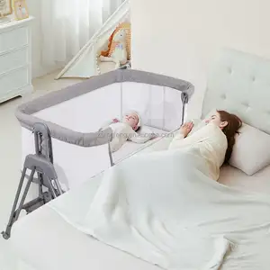 Детская прикроватная кроватка со спальным местом детская люлька оптом регулируемая по высоте переносная складная дорожная кроватка с лотком для хранения