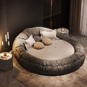 Đầu Giường Cao Giá Rẻ Giá Bọc Giường Đôi Nữ Hoàng Vua Kích Thước Khách Sạn Sang Trọng Vòng Tròn Lưu Trữ Đồ Nội Thất Phòng Ngủ Giường Tròn - Product Image 4