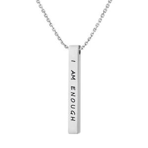 Collier <span class=keywords><strong>Mantra</strong></span> inspirant Bijoux de mode Collier d'inspiration Cadeau pour femme "Je suis assez" Collier gravé classique - Product Image 3
