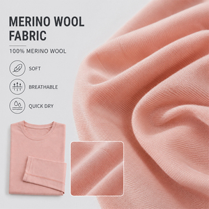 16.5 Micron <b>Wool</b> Women's Long Sleeve T-Shirt Outdoor <b>Base</b> <b>Layer</b> Sports Top Custom Logo Premium Soft Warm Breathable Hiking Tee - Product Image 2