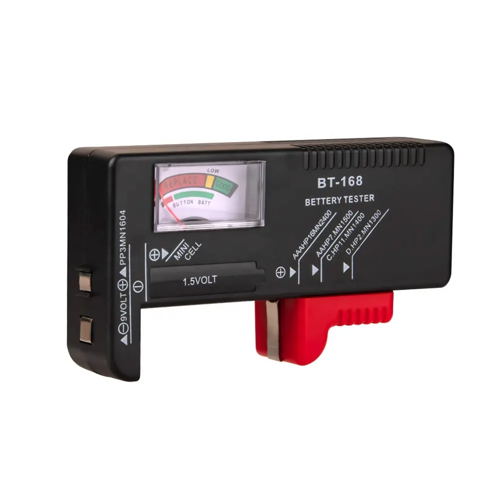 BT168 Penunjuk Baterai Digital Universal, Alat Penguji Kapasitas Baterai Tampilan LCD Portabel untuk Baterai 9V 1.5V AA AAA