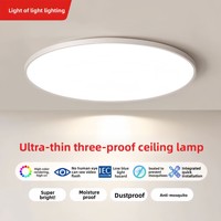 Plafonnier LED ultra-fin, triple protection, design moderne et minimaliste, tricolore, à intensité variable, montage en saillie pour chambres et escaliers