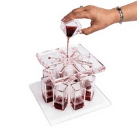 Distributeur de vin en acrylique à sept coupes, distributeur de vin pour Kiddouch du Shabbat juif, ornement de table pour cérémonie de festival hébreu
