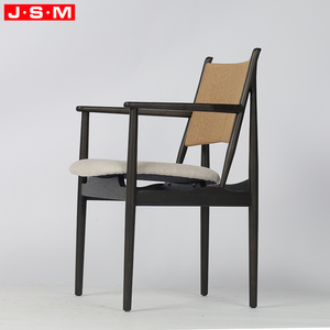 Chaise de salle à manger noire style Japandi nordique en bois de chêne, chaise minimaliste avec dossier en corde de papier pour la maison et la cuisine - Product Image 2