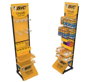 Bevis kim loại móc <span class=keywords><strong>Pegboard</strong></span> hiển thị giá văn phòng phẩm cửa hàng hiển thị đứng cho bút bán lẻ sản phẩm trường học sàn chủ bút - Product Image 1