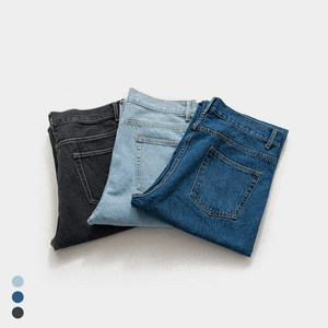 Pantalones vaqueros holgados personalizados para hombre, pantalones vaqueros holgados de talla grande para hombre, Parche de cuero con logotipo personalizado - Product Image 5