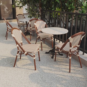Set di sedie da tavolo da caffè all'aperto in stile francese per negozio di tè al latte negozio di Dessert ristorante occidentale Internet mobili per il tempo libero celebrità - Product Image 3