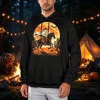 Hoodie Kasual Katun USA Stock, Sweatshirt Fleece Tebal Helloween Satu Sisi Dropshipping Katun/Poliester untuk Pria