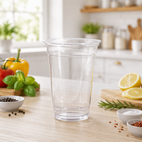 Gobelet en plastique transparent de 10 oz pour boissons froides, café, bière à emporter, smoothies, avec logo personnalisé imprimé