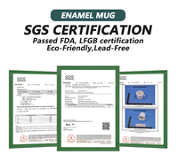 Vente en gros de tasses à café et à thé en émail avec logo personnalisé, réutilisables, à rebord roulé, en métal et acier, vierges pour sublimation, avec poignée, pour le camping
