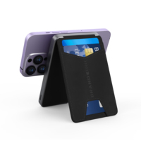 Power Bank Magnetik Nirkabel Multifungsi 15W Pengisian Cepat 5000mAh, Tempat Kartu, Tipis, Baterai Eksternal untuk Perjalanan