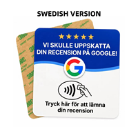 Support de table en acrylique personnalisé de 12 cm pour carte de commentaires Google, compatible NFC213 13,56 MHz, carte NFC suédoise pour taper pour commenter