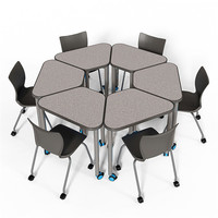 Meubles pour enfants populaires, bureau d'école triangulaire, table d'étude moderne pour élèves de maternelle, bureau et chaise
