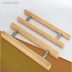 Puerta de <span class=keywords><strong>pilar</strong></span> cuadrada de estilo chino con manija de puerta de madera, manija de puerta de vidrio para oficina, accesorios para <span class=keywords><strong>el</strong></span> hogar, manija de puerta de baño, 1 ud. - Product Image 3