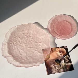 Assiettes à fruits roses, assiettes à dessert rondes et carrées, assiettes à salade en cristal, assiettes en <span class=keywords><strong>verre</strong></span> pour restaurant, hôtel, mariage - Product Image 4