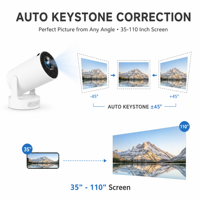 Mini projecteur portable intelligent Android WiFi 6 avec Netflix et YouTube intégrés pour cinéma maison et extérieur