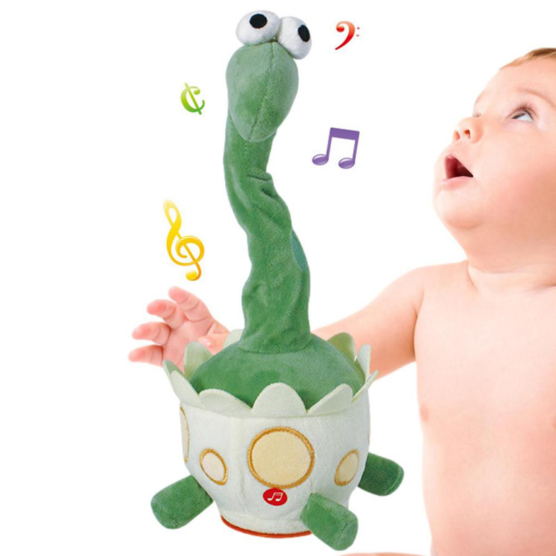 hot sale 32cm soft dancing cactus plush toy cartoon electric singing dancing dinosaur egg plush toy