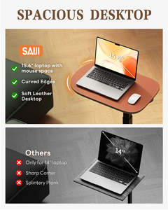 Saiji  Nouveau 180 °   Table de canapé pivotante pour téléviseur, réglable en <span class=keywords><strong>hauteur</strong></span> de 20,5 à 30,2 pouces, multifonctionnelle, en cuir souple, pour bureau, canapé, table d'appoint - Product Image 3