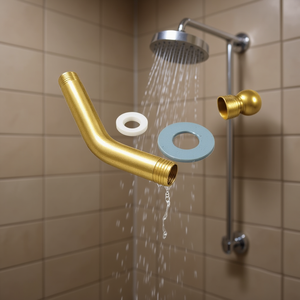 Elite Shower Head 15cm Stainless Steel Titanium Wall Mount Modern Design Round Jet Spray Polished Finish Brass Surface - Product Image 2