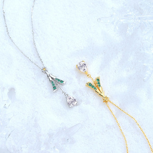 Giáng sinh Quà Tặng S925 Sterling bạc trang sức Set Meteor Cây giáng sinh moissanite tua Mặt dây chuyền xương đòn chuỗi - Product Image 3