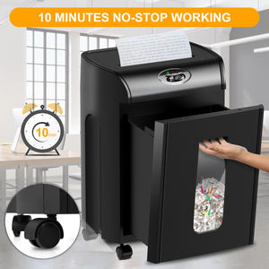 Trituradora de papel de alta resistencia de 10 hojas silenciosa con ruedas, nivel de seguridad 5, microcorte para oficina en casa - Product Image 3