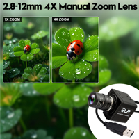 Cámara Web USB ELP 4K con Zoom 4X, Sensor IMX317, Lente Varifocal CS 2.8-12mm, UVC Plug and Play, Sin Necesidad de Controladores, para Windows, Mac, Linux