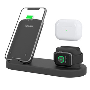 Estación de <span class=keywords><strong>carga</strong></span> rápida inalámbrica de escritorio de 15W Cargador inalámbrico 4 en 1 Cargador inalámbrico Universal para teléfono móvil Auricular Reloj - Product Image 1