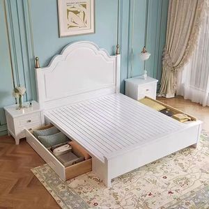 소년과 소녀를위한 두 개의 아름다운 부드러운 가방을위한 현대 블루 아메리칸 스타일 단단한 나무 침대 - Product Image 5