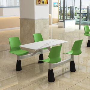 Muebles de Comedor de Alta Resistencia para Cantina Escolar, Juego de Mesa y Sillas de 4 Plazas para Restaurante y Área de Comidas - Product Image 4