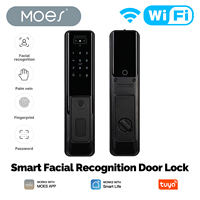 MOES Tuya WiFi Facial Palm Vein Recognition Remote Fingerprint Password IC Card Unlock Indoor Battery Powered Smart Door Lock