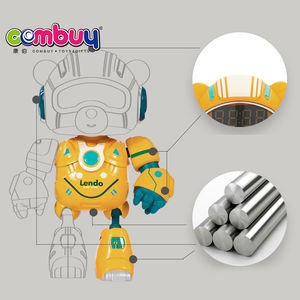 Réveil robot en métal avec lumière et son, ours en alliage, réveil par induction tactile intelligente - Product Image 3