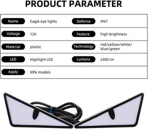 ระบบไฟรถมอเตอร์ไซค์ 12V แบบ LED รูปสามเหลี่ยม ไฟเดวิลอาย สีแดง น้ำเงิน ส้ม สำหรับอุปกรณ์ตกแต่งรถยนต์และมอเตอร์ไซค์ - Product Image 3