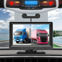 Cámara para Vehículos BSD de 7 Pulgadas, Portátil, 2 Canales, 4G, Grabación Remota en Red, 1080p, Lente Dual, Visión Nocturna Mejorada, para Camioneta/RV/Camión