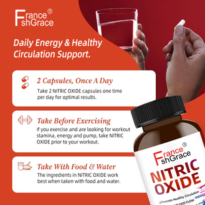 ผู้ผลิตอาหารเสริมบำรุงสุขภาพด้วยไนตริกออกไซด์ พร้อมสารต้านอนุมูลอิสระเรสเวอราทรอลจากผลทับทิม 60 แคปซูลไนตริกออกไซด์ - Product Image 2