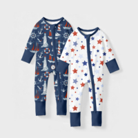 Combinaison de nuit à manches longues en fibre de bambou pour bébé, fermeture éclair YKK, certifiée CPC, barboteuse pour nouveau-né, combinaison pour tout-petit, vente en gros OEM ODM