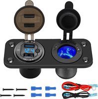 Prise USB en alliage d'aluminium 12-24V avec écran de surveillance de tension QC3.0, certifiée CE, adaptateur allume-cigare 250W
