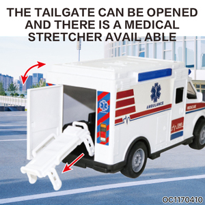 Vente en gros - Jouet <span class=keywords><strong>ambulance</strong></span> miniature à l'échelle 1:20 - Kit docteur - Nouveau modèle réaliste - Mini voiture de ville avec portes qui s'ouvrent, lumière et musique - Product Image 3