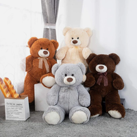 Nouveaux ours en peluche personnalisés super doux en coton PP avec accessoires brodés, jouets en peluche