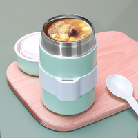 Portable Vide Insulatde Boîte À Lunch 400ml Double Paroi En Acier Inoxydable Pot De Nourriture Conteneur De Stockage Boîte Soupe Tasse Ensemble Avec Cuillère