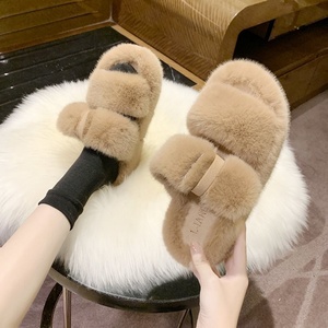 Pantoufles d'intérieur en fourrure de vison blanc pour femme, tendance et moelleuses, pour l'hiver - Product Image 5