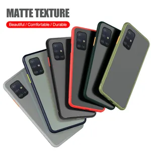 Hybrid Eenvoudige Matte Bumper Telefoon Case Voor Voor Samsung A71 A51 A21 A70 A40 A30 A10 A10S A30 A50 A50 zachte Tpu Siliconen Clear Cover