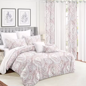 Polyester Bed Sheets Beautiful <strong>Duvet</strong> <strong>Cover</strong> with Curtain 6-piece Comforter Luxury <strong>Red</strong> Bedding Set Supplier - Product Image 4